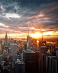 Panoramic New York sunset wallpaper
