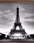 Panoramic black and white Eiffel Tower wallpaper