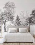 Black and white tree design wallpaper