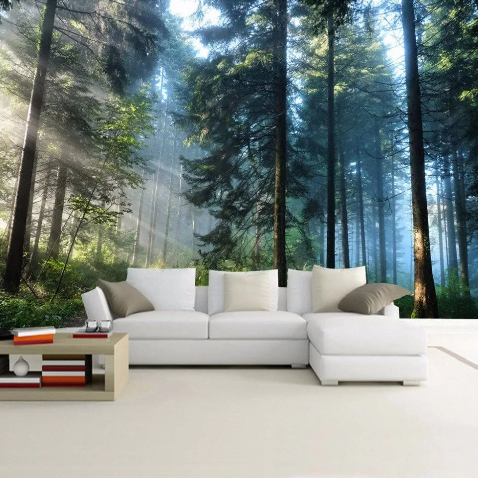 Deep forest panoramic landscape paper