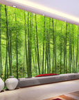 Panoramic bamboo forests wallpaper