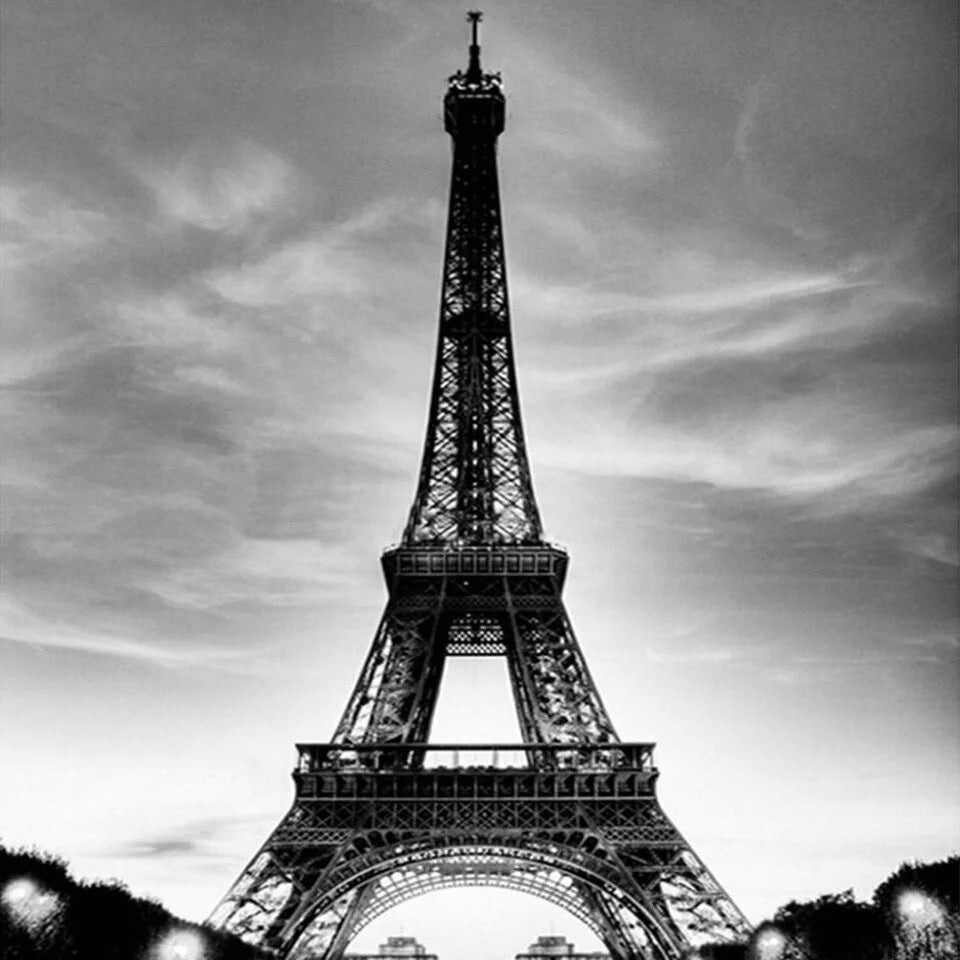 Black and white wallpaper eiffel tower