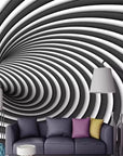 Black and white 3D spiral wallpaper