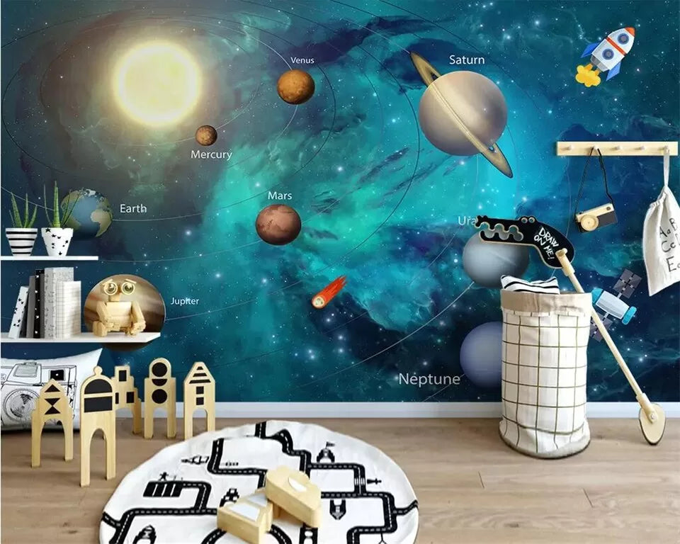 Child&#39;s solar system wallpaper