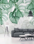 Green tropical leaves wallpaper