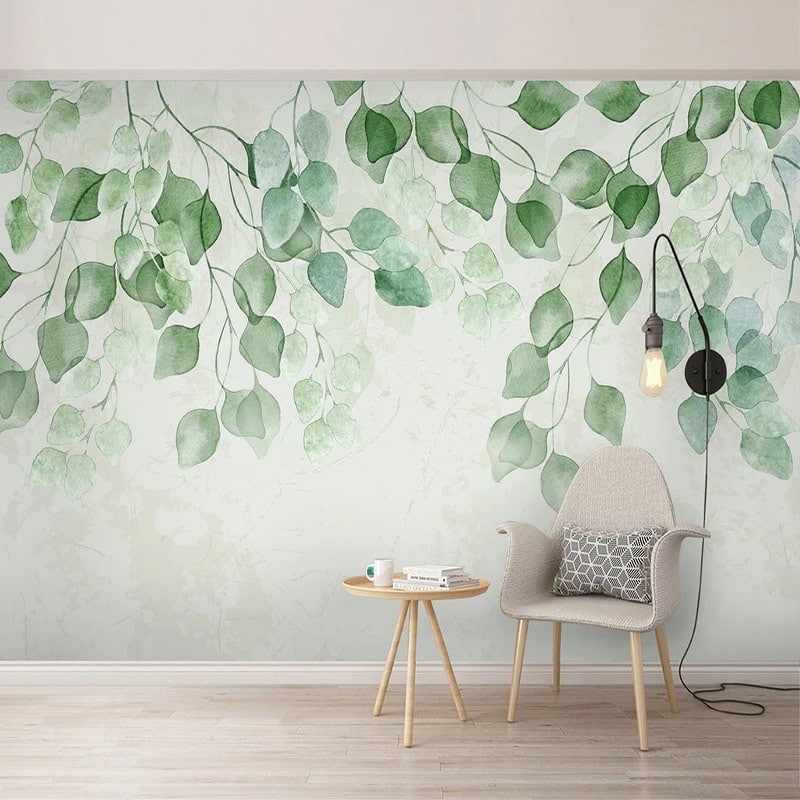 Climbing green foliage wallpaper