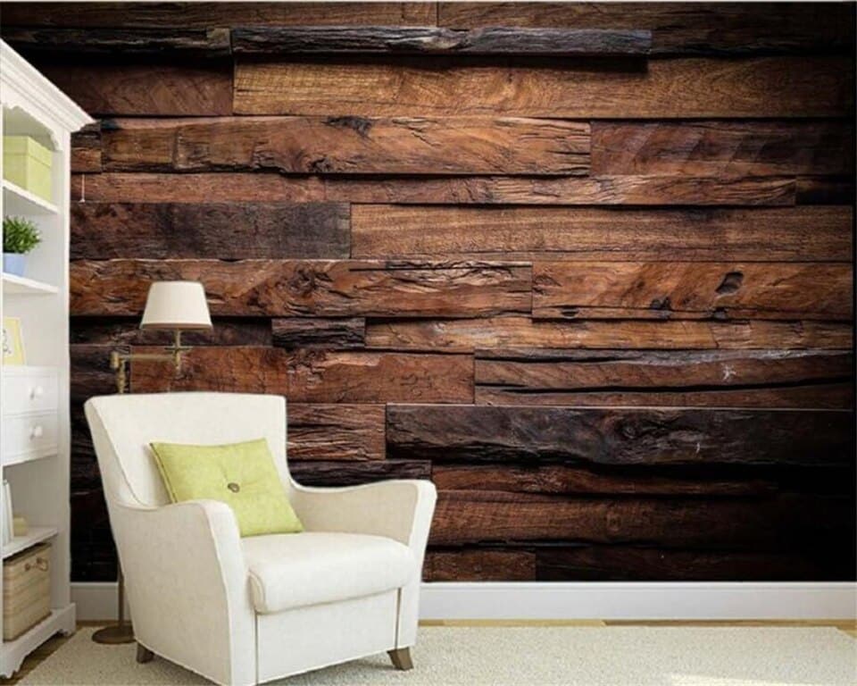 Raw wood planks wallpaper