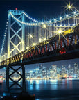 Panoramic illuminated bridge wallpaper