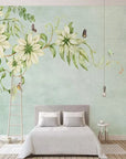 Vintage floral branches wallpaper