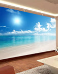 Panoramic sandy beach wallpaper