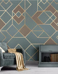 Grey and brown geometric abstract wallpaper