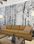 Panoramic snowy forest wallpaper