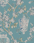 Flowery branches and lanterns wallpaper