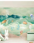 Child's wallpaper with marine animals
