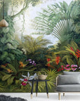 Panoramic tropical jungle wallpaper