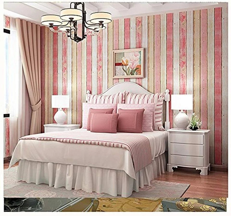 Pink and beige wood wallpaper
