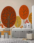 Child's autumn forest wallpaper