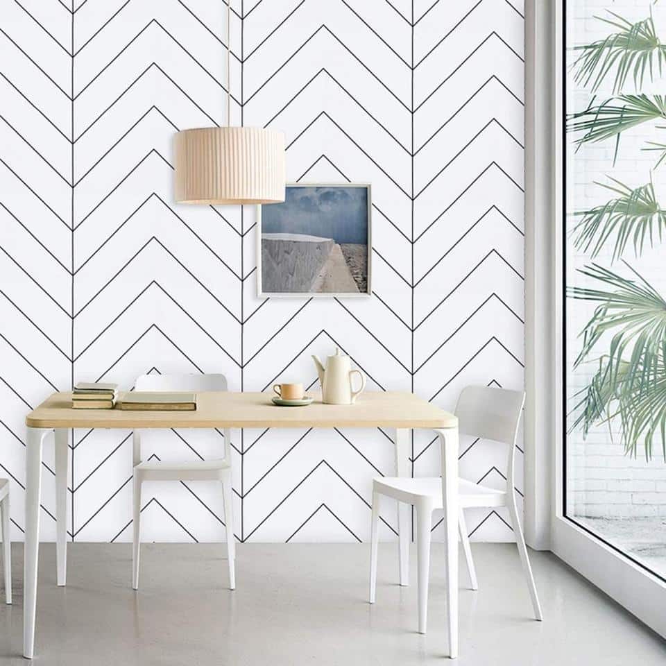 Black and white modern geometric wallpaper