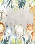 Child's wallpaper with animals from around the world
