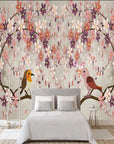 Blossoming cherry tree and birds wallpaper