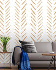 Brown linear design wallpaper
