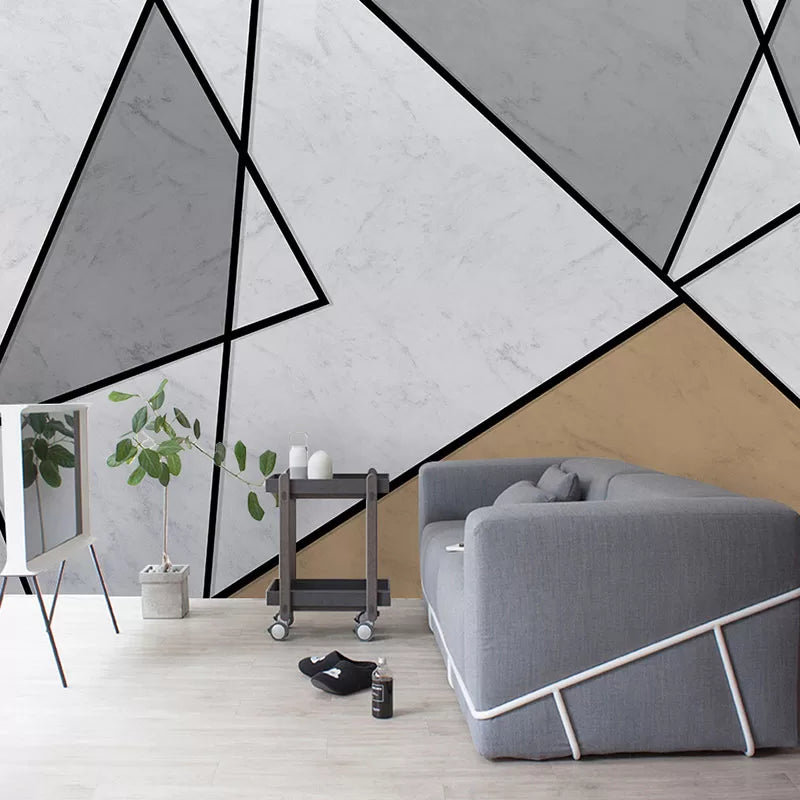 Nordic geometric black lines wallpaper