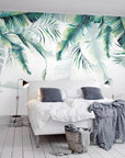 Tropical leaves retro wallpaper