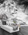 Black and white lion wallpaper