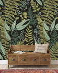 Papier peint plantes tropicales à feuillage vintage
