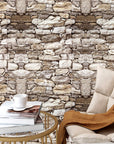 Stone cladding wallpaper