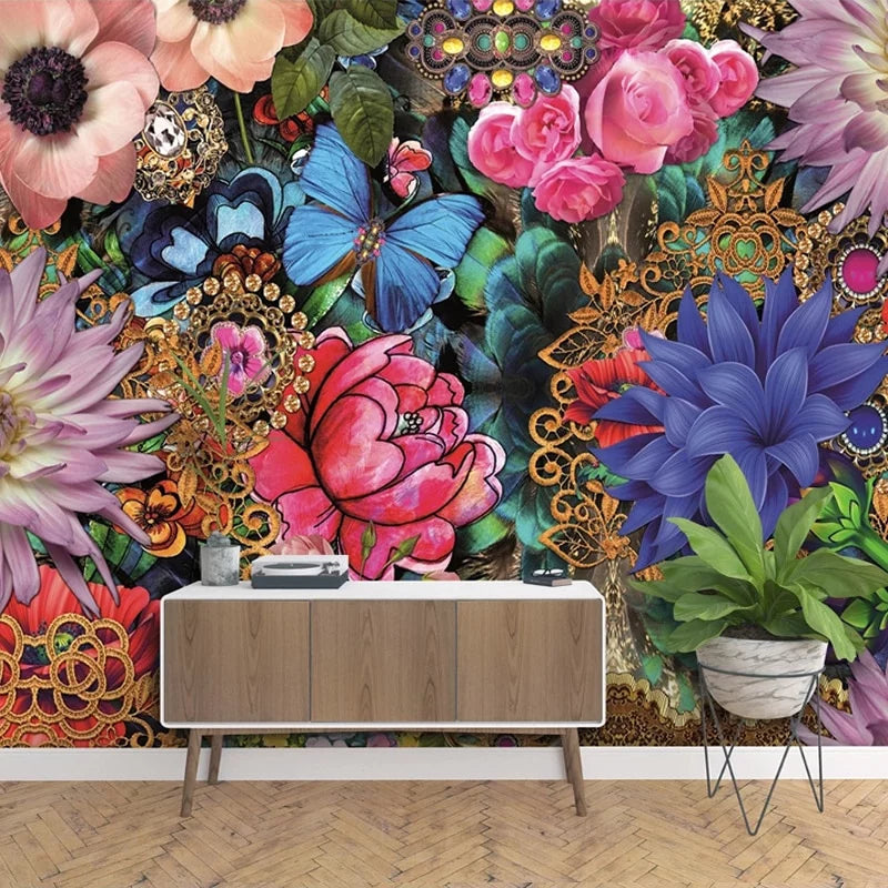 Floral wallpaper modern art