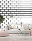 White 3D brick wallpaper