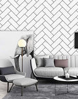 Black and white geometric design wallpaper
