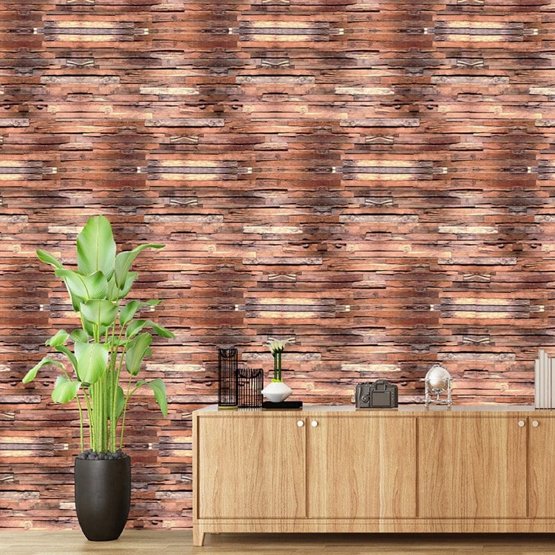 Imitation wood rustic wallpaper