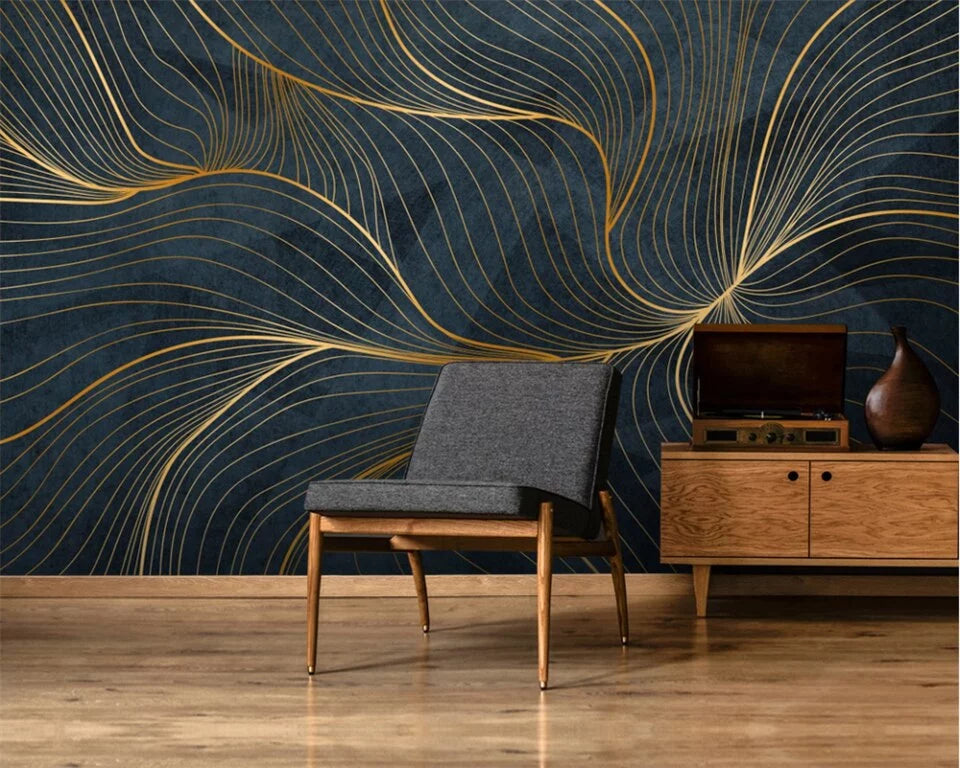 Modern gold geometric pattern wallpaper