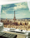 Panoramic Paris Eiffel Tower wallpaper