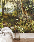 Papier peint panoramique vintage jungle tropicale
