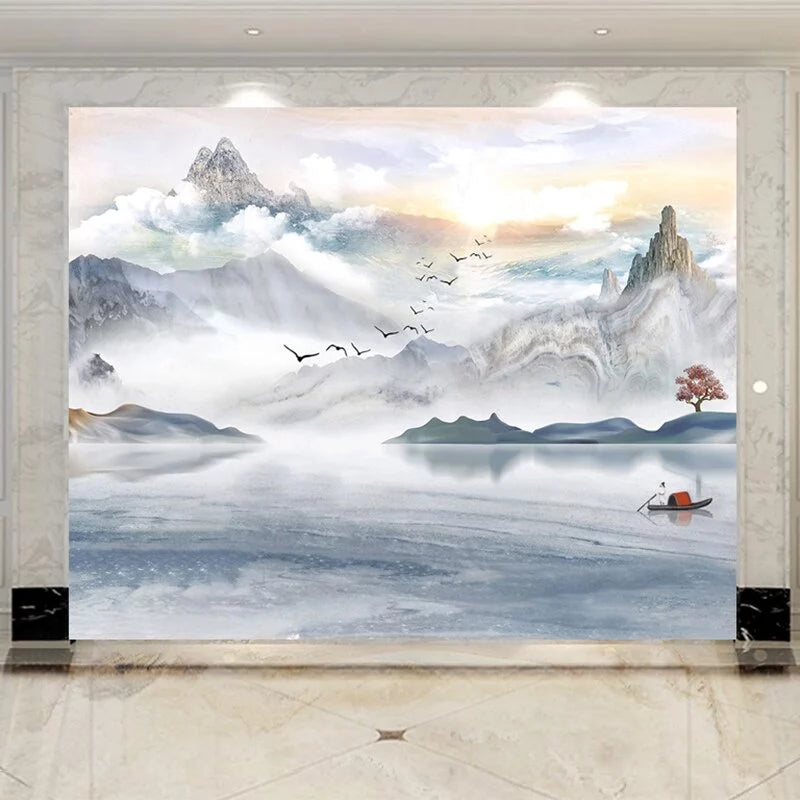 Fond d&#39;écran de montagne et de lac enneigés