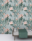Design pink flowers wallpaper