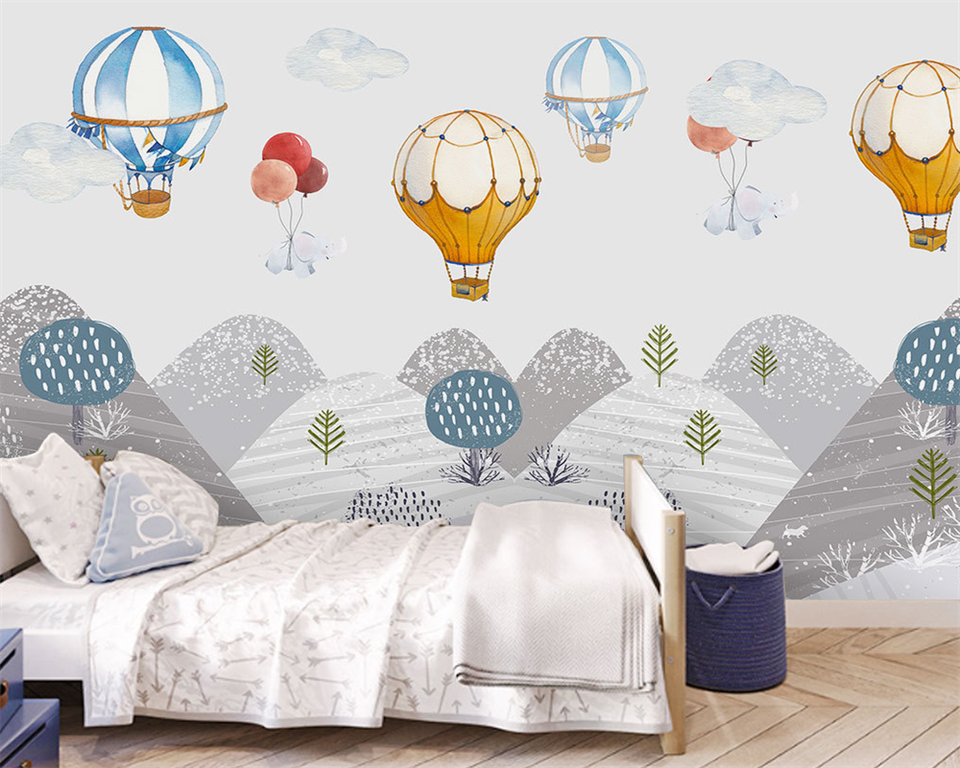 Wallpaper mountains and hot-air balloons