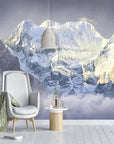 Panoramic snowy mountain wallpaper