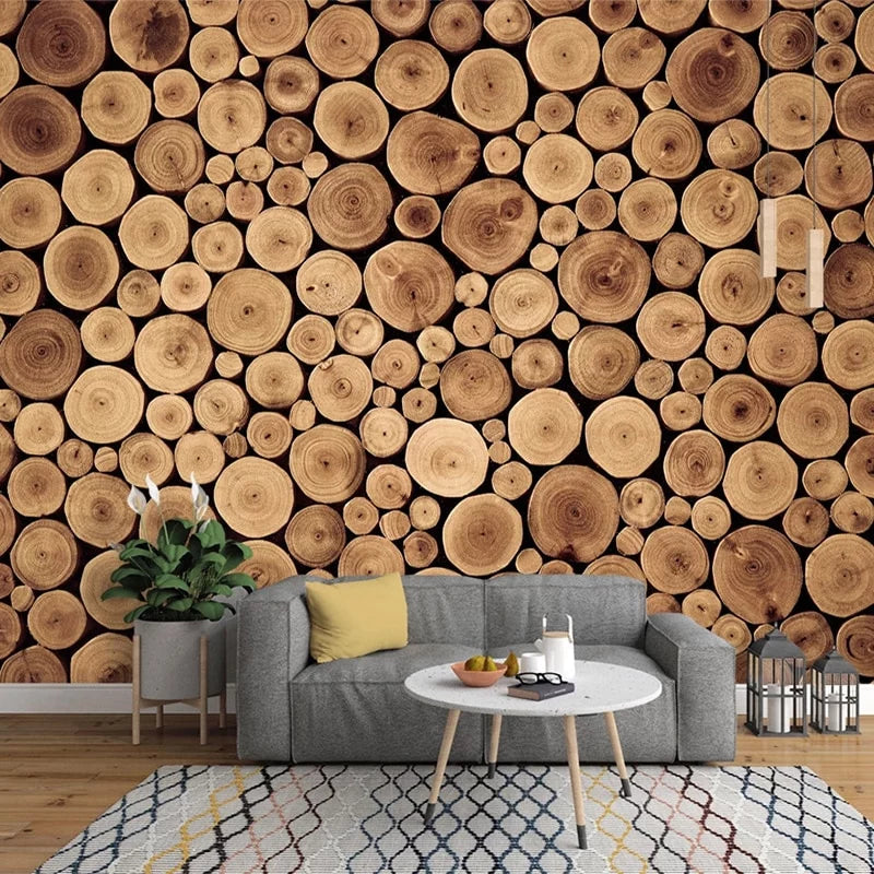 Wooden log wallpaper