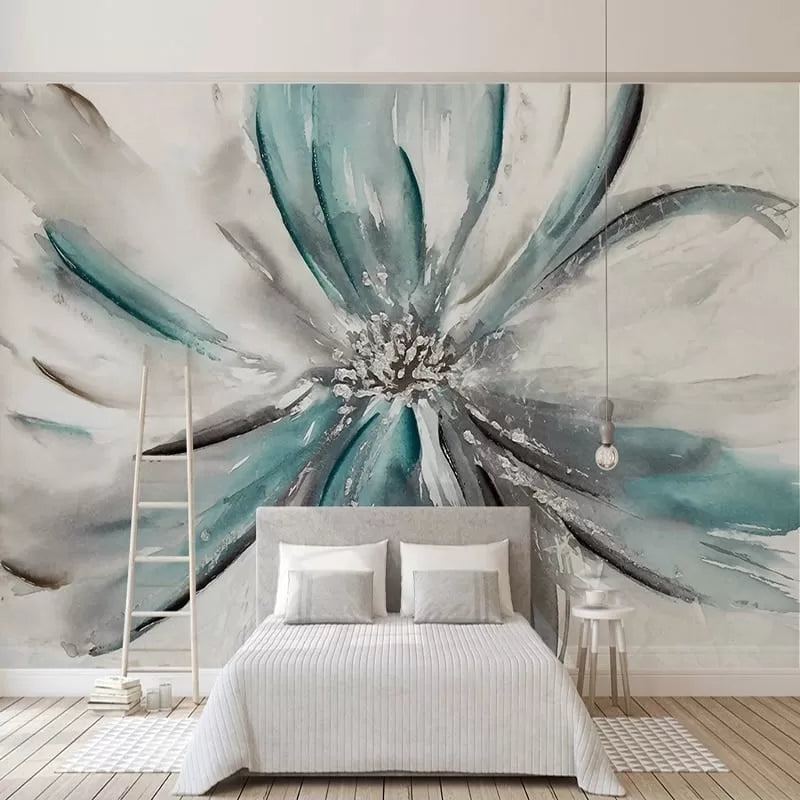 Blue 3D flower wallpaper