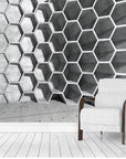 3D gray honeycomb wallpaper