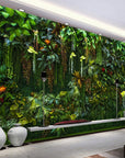 Tropical jungle foliage wallpaper