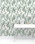 Green foliage wallpaper