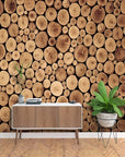 Wooden log wallpaper