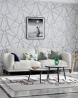 Gray geometric 3D wallpaper