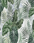 Green tropical plant foliage wallpaper