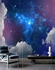 Starry sky and clouds wallpaper